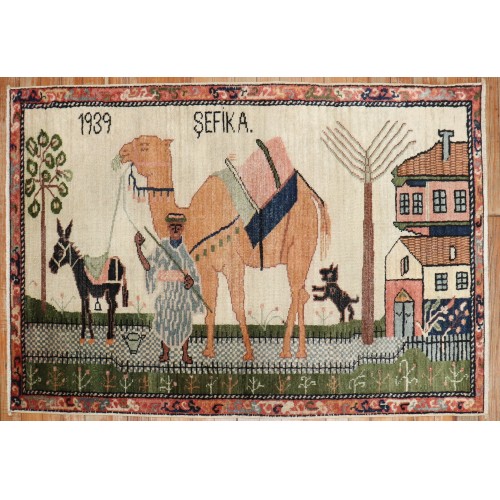 Camel Horse Vintage Turkish Anatolian Rug No. j3736