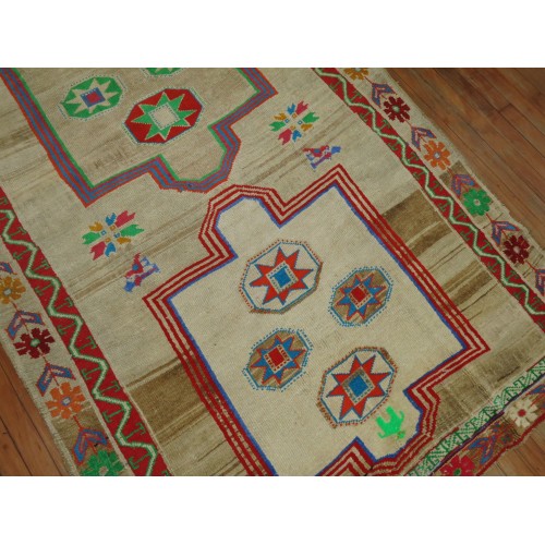 Wide Turkish Runner with Color Pop No. j1694
