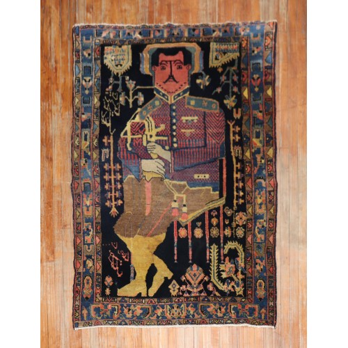 Kurdish Colonel Mohammad Tagi-Khan Persian Pictorial Rug No. j2109