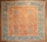 Pumpkin Teal Antique Large Square Oushak Rug No. 10447