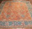 Pumpkin Teal Antique Large Square Oushak Rug No. 10447