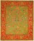 Bright Green Antique Square Turkish Oushak Rug No. 10613