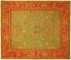 Bright Green Antique Square Turkish Oushak Rug No. 10613