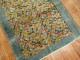 Dark Sea Foam Blue Green Turkish Floral Rug No. 29942