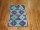 Vintage Green Purple Turkish Shag Rug No. 30689