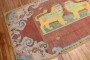 Colorful Lion Pictorial Turkish Accent Rug No. 31612