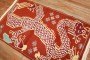 Red Mysterious Vintage Dragon Tibetan Rug No. 31777