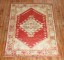 Red Angora Wool Oushak Scatter Rug No. 31796