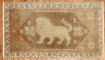 Lion Vintage Turkish Mini Rug No. 31818