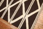 Modern Brown White Geometric Kilim No. 31877