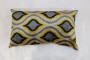 Yellow Black Silk Ikat Pillow No. i135