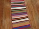 Colorful Striped Long and Narrow Kilim Runner No. j1748