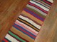 Colorful Striped Long and Narrow Kilim Runner No. j1748