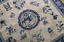 Square Chinese Slate Blue Antique Rug No. j1800