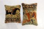 Pair of Mohtasham Kashan Rug Pillows No. j2107