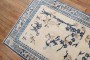 White Blue Chinese Floral Rug No. j2379