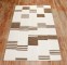 White Brown Minimalist Turkish Kilim No. j2854