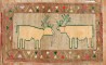 Colorful Double Deer Mini Rug No. j2973