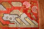 Bright Coral Antique Samarkand Pictographic Rug No. j2990