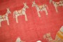 Large Camels Horses Antique Oushak Animal Rug No. j3182