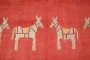 Large Camels Horses Antique Oushak Animal Rug No. j3182