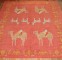 Large Camels Horses Antique Oushak Animal Rug No. j3182