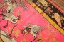 Bright Pink Antique Worn Flamingo Pictorial Khotan Rug No. j3203