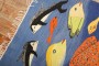 Vintage Fish Design European Kilim No. j3621