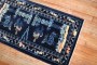 Chinese Reindeer Bird Navy Rug No. j3687