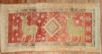 Large Deers Vintage Turkish Rug No. j3741