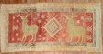 Large Deers Vintage Turkish Rug No. j3741