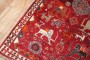 Red Folk Art Animal Gabbeh Rug No. j3805