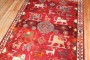 Red Folk Art Animal Gabbeh Rug No. j3805