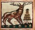 VIntage Deer Turkish Mini Rug No. j3834 