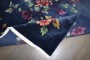 Blue Art Deco Floral Chinese Rug No. j4383