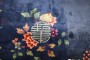 Blue Art Deco Floral Chinese Rug No. j4383