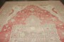 Red Ivory Medallion Oversize Antique Turkish Oushak Carpet No. j4565