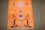 Bright Orange Floral Vintage Tibetan Rug No. j4589