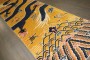 Yellow Tibetan Vintage Dragon Pillar Runner No. j4849