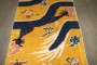 Yellow Tibetan Vintage Dragon Pillar Runner No. j4849