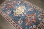 Blue Vintage Inspired Caucasian Rug No. j4884