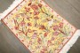 Silk Qum Botanical Mini Rug No. j4927