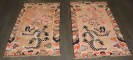 Pair of Peach Vintage Dragon Tibetan Rugs No. j5022