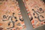 Pair of Peach Vintage Dragon Tibetan Rugs No. j5022
