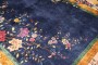 Navy Chinese Art Deco Floral Rug No. j5103
