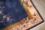 Navy Chinese Art Deco Floral Rug No. j5103