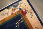 Navy Chinese Art Deco Floral Rug No. j5103