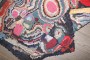 Colorful Floral American Hooked Small Square Rug No. j5169