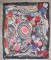 Colorful Floral American Hooked Small Square Rug No. j5169