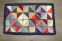 American Hooked Geometric Diamond Grid Rug No. j5264